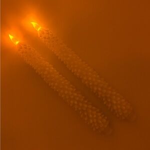 Textured Wax LED Taper Candles